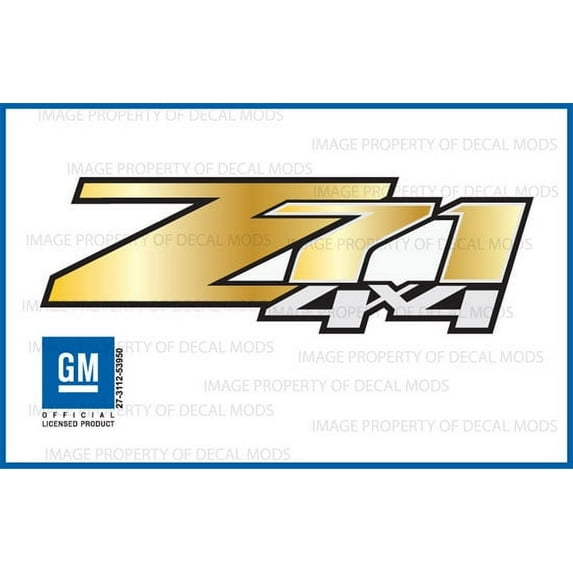 Decal Mods Z71 4x4 decals stickers Gradient fits Chevy Silverado/GMC Sierra Gold - GRGOLD (2007-2013) bed side 1500 2500 HD (set of 2)