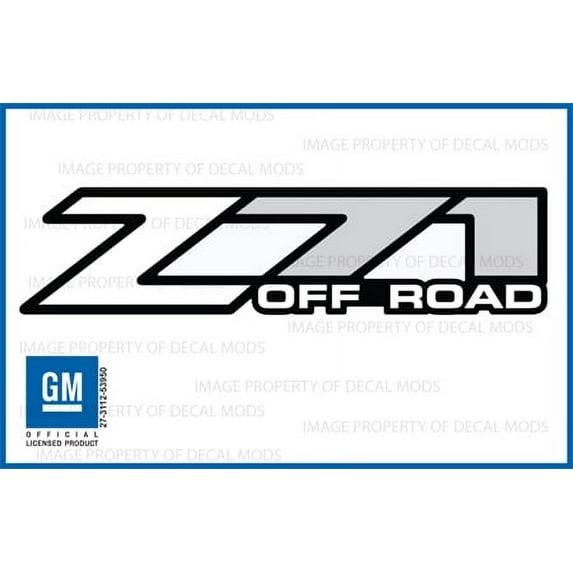 Decal Mods Z71 Off Road WHITE Decals Stickers fits Chevy Silverado - FW (2001-2006) bed side 1500 2500 HD (set of 2)