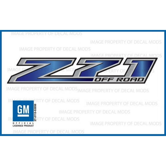 Decal Mods Z71 Off Road decals stickers Gradient fits Chevy Silverado/GMC Sierra Blue Saphire - GRSPHIRE (2014-2017) bed side 1500 2500 HD (set of 2)