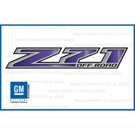 Decal Mods Z71 Off Road decals stickers Gradient fits Chevy Silverado/GMC Sierra Purple Eggplant - GREGGPLNT (2014-2017) bed side 1500 2500 HD (set of 2)