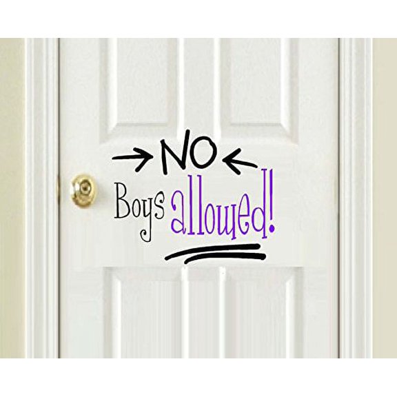 Decal ~ No BOYs Allowed, or No GIRLs Allowed: Wall or Door Decal, Children, 12" x 14" (No Boys Allowed)