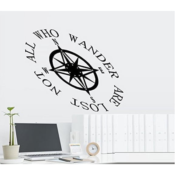 Decal ~ Not All Who Wander Are Lost #4: Wall or Window Decal (Small 13" x 15")