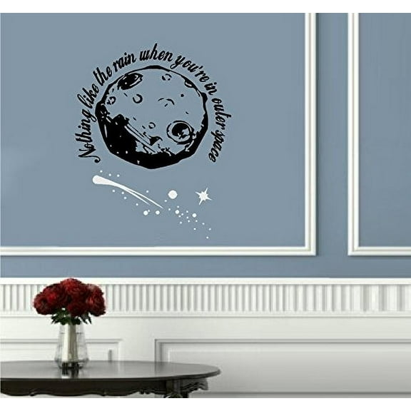 Decal ~ Nothing like the RAIN when you're in Outer Space ~ Wall or Window Decal (13" x 17")
