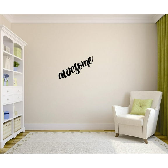 Decal - Peel & Stick Wall Sticker Awesome Text Lettering Life Quote Home Decor Picture Art 8 x 20 Inches