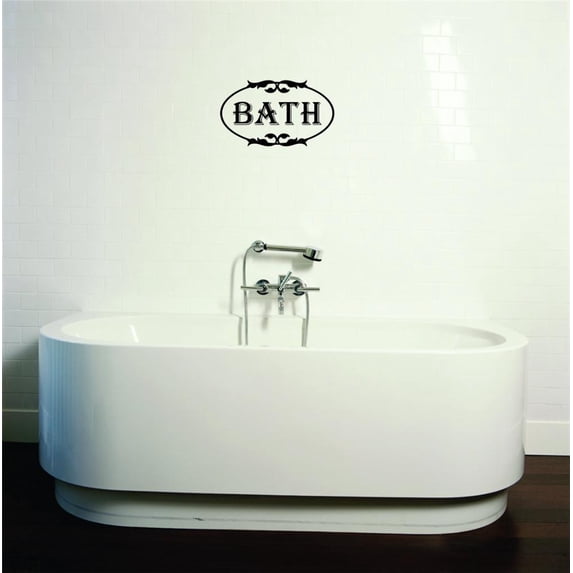 Decal - Peel & Stick Wall Sticker Bath Bathroom Sign Home Decor Picture Art 16 x 40 Inches