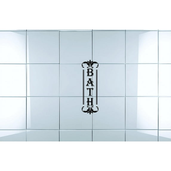 Decal - Peel & Stick Wall Sticker Bath Bathroom Sign Home Decor Picture Art 16 x 40 Inches