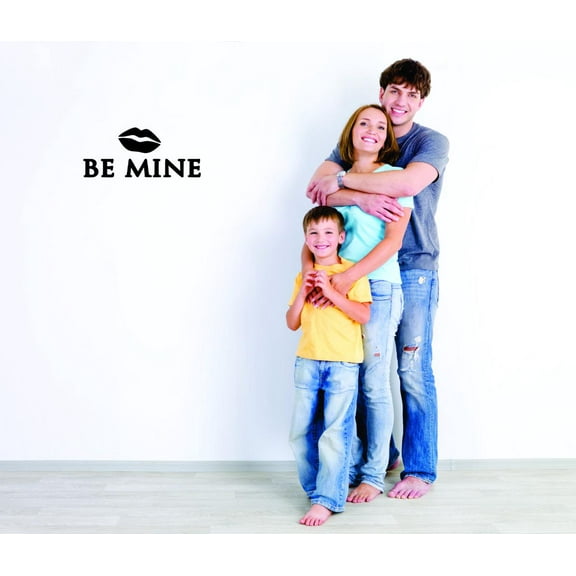 Decal - Peel & Stick Wall Sticker : Be Mine Holiday Seasonal Text Lettering Quote Home Decor Picture Art Size :14 Inches x 28 Inches