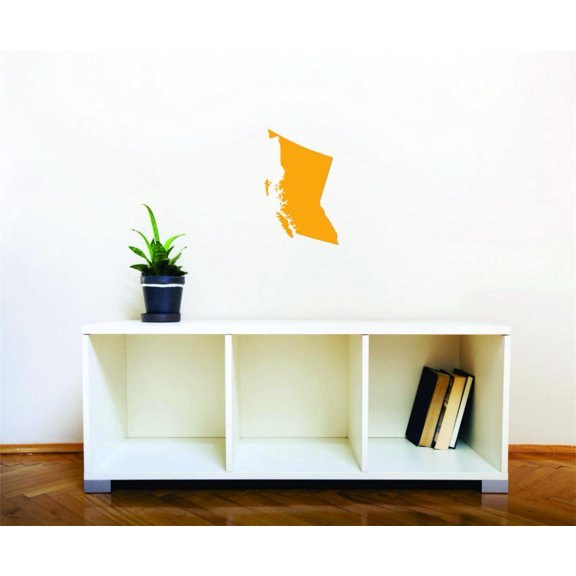 Decal - Peel & Stick Wall Sticker British Columbia BC Canada Canadian Providence Map Home Decor Picture Art 16 x 26 Inches