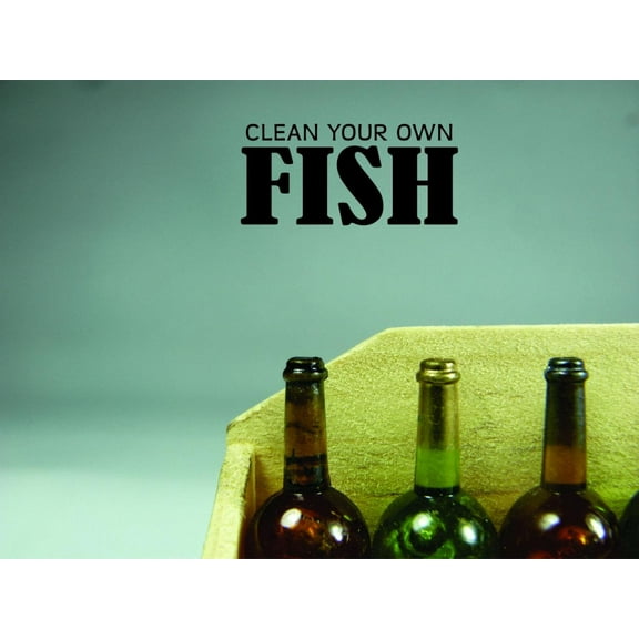 Decal - Peel & Stick Wall Sticker Clean Your Own Fish Wildlife Hunting Mens Home Decor Picture Art 30 x 50 Inches