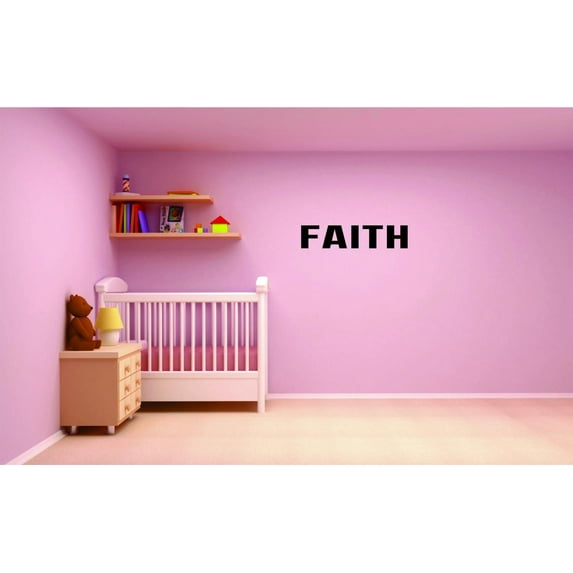 Decal - Peel & Stick Wall Sticker : Faith Text Lettering Quote Bedroom Living Room Home Decor Picture Art Size :12 Inches x 30 Inches
