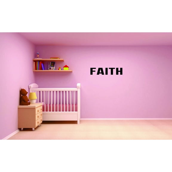 Decal - Peel & Stick Wall Sticker : Faith Text Lettering Quote Bedroom Living Room Home Decor Picture Art Size :8 Inches x 20 Inches