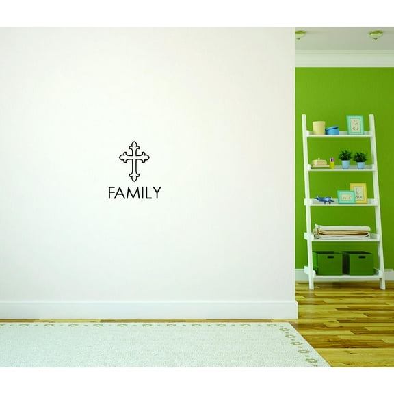 Decal - Peel & Stick Wall Sticker : Family Text Lettering Quote Bedroom Living Room Home Decor Picture Art Size :20 Inches x 30 Inches