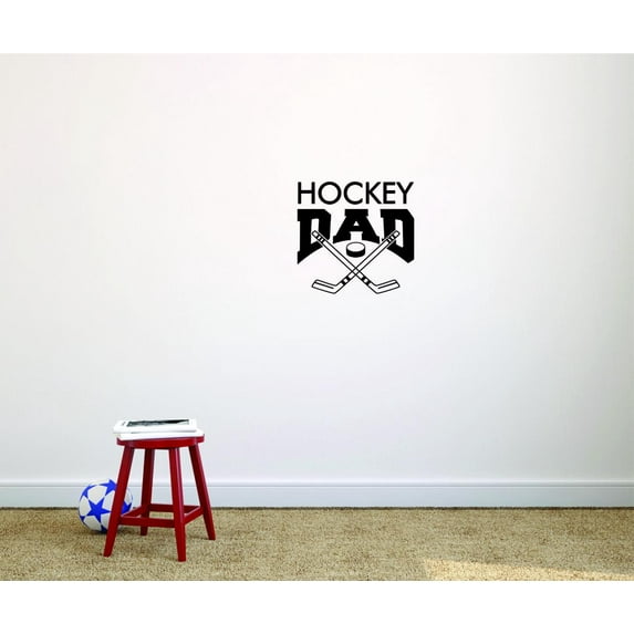 Decal - Peel & Stick Wall Sticker : Hockey Dad Sports Father Son Daughter Boy Girl Teen Home Decor Picture Art Size :16 Inches x 16 Inches