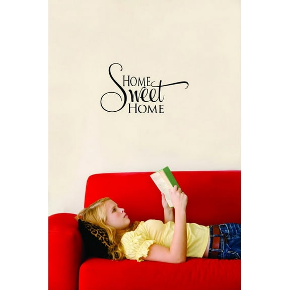 Decal - Peel & Stick Wall Sticker : Home Sweet Home Text Lettering Quote Home Decor Picture Art Size :12 Inches x 18 Inches