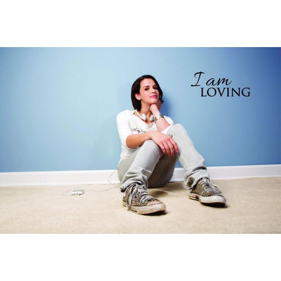 Decal - Peel & Stick Wall Sticker I Am Loving Inspirational Life Quote - Self Esteem Home Decor Picture Art 16 x 40 Inches