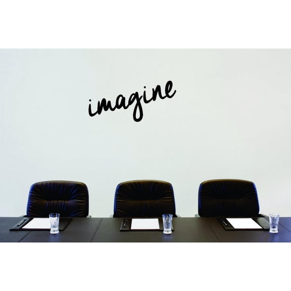 Decal - Peel & Stick Wall Sticker Imagine Text Lettering Life Quote Home Decor Picture Art 12 x 30 Inches
