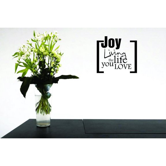 Decal - Peel & Stick Wall Sticker : Joy Living The Life You Love. Text Lettering Quote Bedroom Living Room Home Decor Picture Art Size :18 Inches x 18 Inches