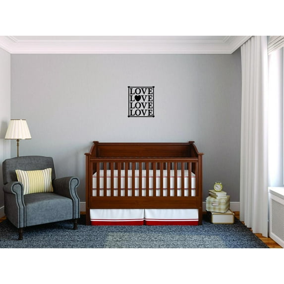 Decal - Peel & Stick Wall Sticker : Love Love Love Love Holiday Seasonal Text Lettering Quote Home Decor Picture Art Size :16 Inches x 24 Inches