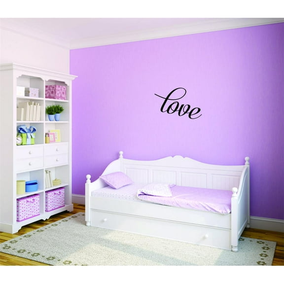 Decal - Peel & Stick Wall Sticker Love Text Lettering Life Quote Home Decor Picture Art 16 x 40 Inches