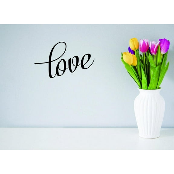Decal - Peel & Stick Wall Sticker Love Text Lettering Life Quote Home Decor Picture Art 8 x 20 Inches