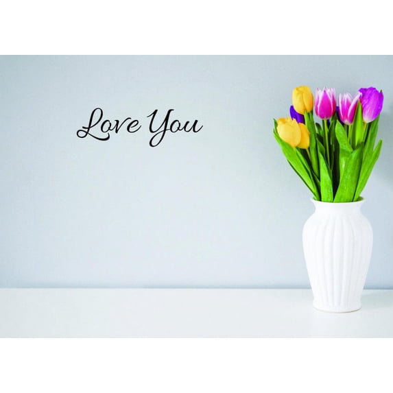 Decal - Peel & Stick Wall Sticker Love You Home Decor Picture Art 8 x 20 Inches