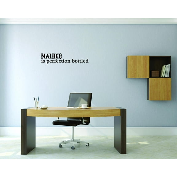 Decal - Peel & Stick Wall Sticker : Malbec Is Perfection Bottled Home Decor Picture Art Size :8 Inches x 20 Inches