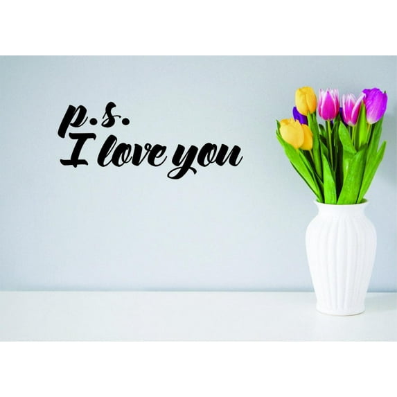 Decal - Peel & Stick Wall Sticker : P.S. I Love You Quote Living Room Bedroom Home Decor Picture Art 8x20 Inches