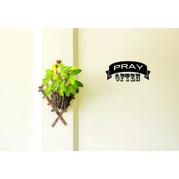 Decal - Peel & Stick Wall Sticker : Pray Often Text Lettering Quote Bedroom Living Room Home Decor Picture Art Size :12 Inches x 30 Inches