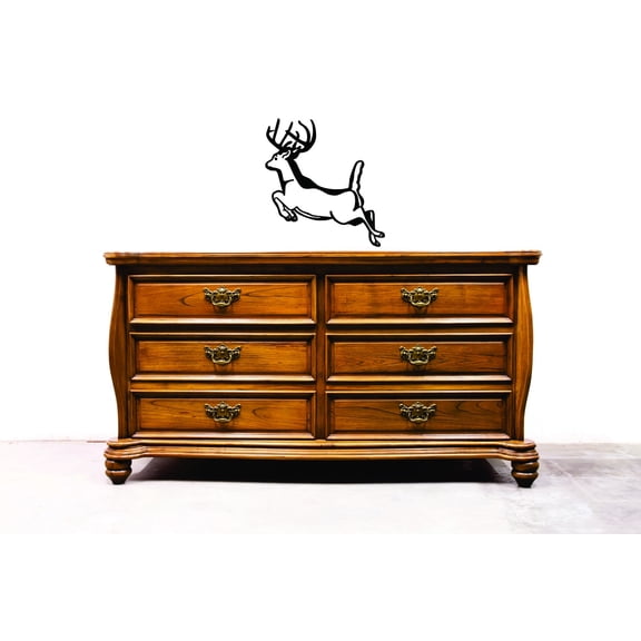Decal - Peel & Stick Wall Sticker : Running Deer Home Decor Picture Art 10x20 Inches