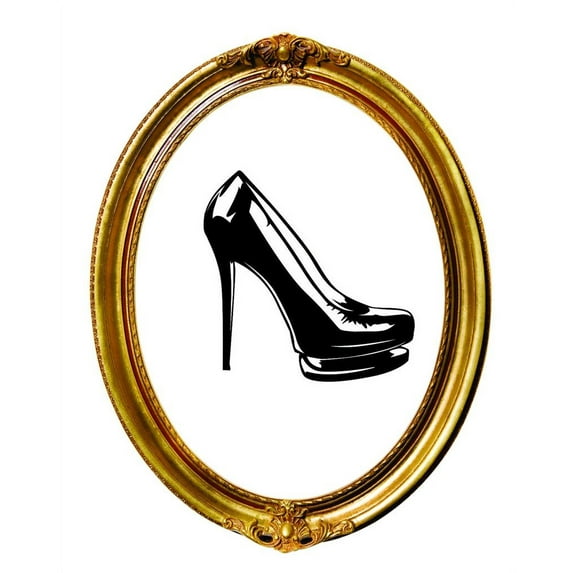 Decal - Peel & Stick Wall Sticker Shoe Heel Fashion Home Decor Picture Art 18 x 18 Inches