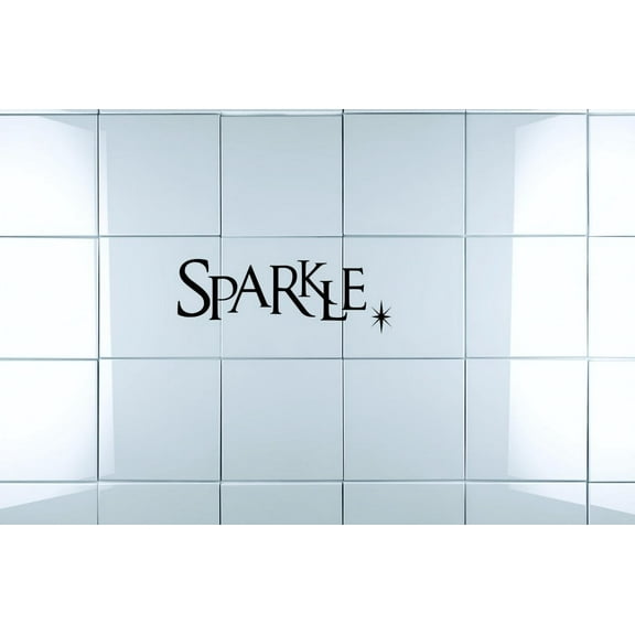 Decal - Peel & Stick Wall Sticker : Sparkle Text Lettering Quote Home Decor Picture Art Size :12 Inches x 30 Inches