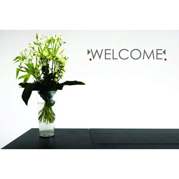 Decal - Peel & Stick Wall Sticker Welcome Text Lettering Sign Quote Home Decor Picture Art 16 x 60 Inches