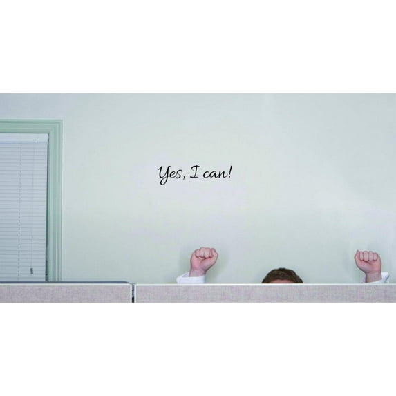 Decal - Peel & Stick Wall Sticker Yes, I Can! Inspirational Life Quote - Self Esteem Home Decor Picture Art 8 x 32 Inches