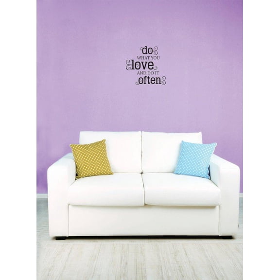 Decal - Peel & Stick Wall Sticker : Do What You Love And Do It Often Text Lettering Quote Bedroom Living Room Home Decor Picture Art Size :16 Inches x 16 Inches