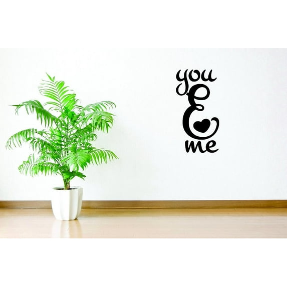 Decal - Peel & Stick Wall Sticker : You & Me Holiday Seasonal Text Lettering Quote Home Decor Picture Art Size :14 Inches x 28 Inches