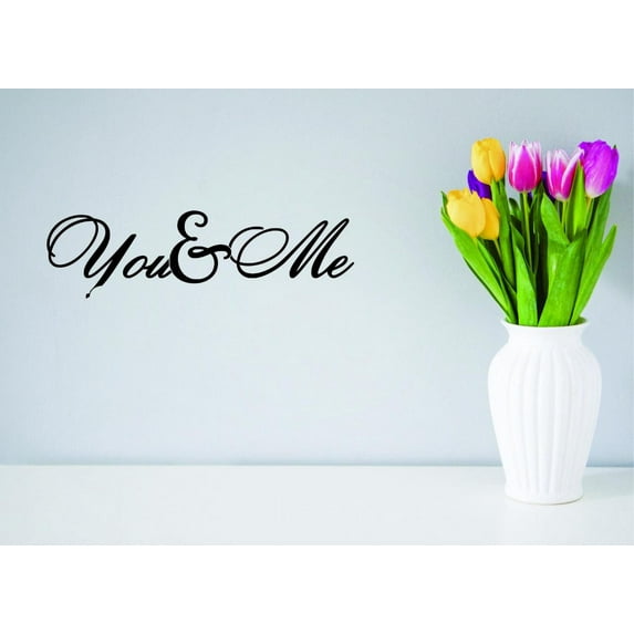 Decal - Peel & Stick Wall Sticker : You & Me Love Life Wedding Quote Home Decor Picture Art Size :12 Inches x 30 Inches