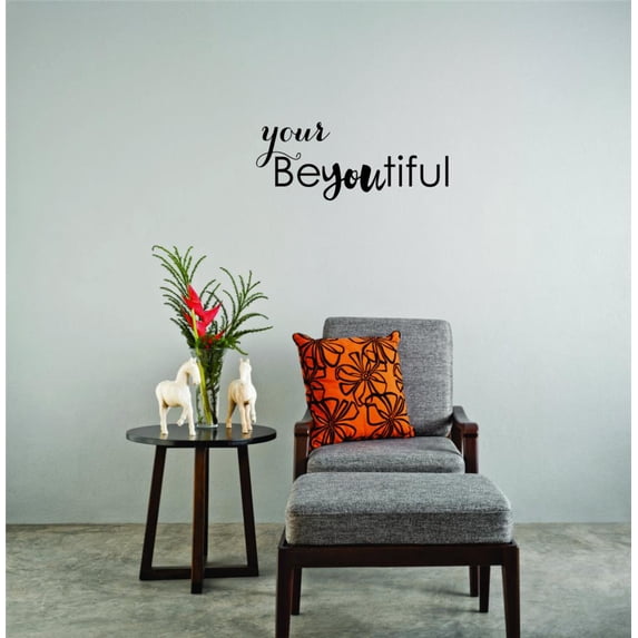 Decal - Peel & Stick Wall Sticker : Your Beyoutiful Inspirational Life Quote - Self Esteem Home Decor Picture Art 12x30 Inches