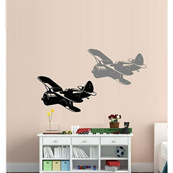 Decal ~ Planes ~ Qty two Vintage planes ~ WALL DECAL, HOME DECOR 13" x 22" each