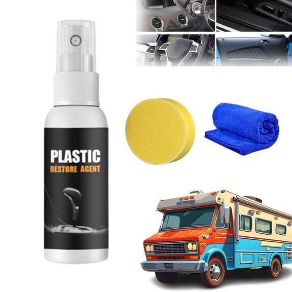 Decal Restore Agent, 100ml Decal Restore Agent for RVs, Decal Restorer and Protectant, Plastic Parts Refurbish Agent, Car Plastic Restorer, Prevents Cracking and Drying (1Pc)