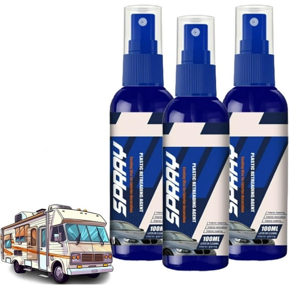 Decal Restore Agent, Decal Restore Agent for RVs, Decal Restorer and Protectant, Plastic Parts Refurbish Agent, Car Plastic Restorer, Prevents Cracking and Drying (3pcs-100ml)