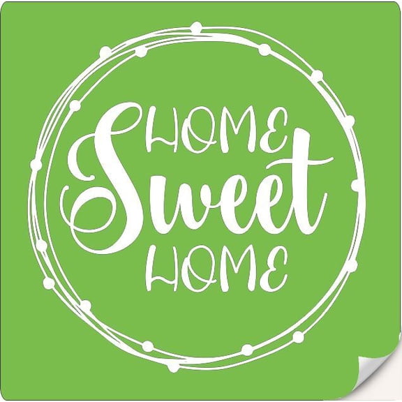 Decal for Round Wood Home Sweet Home Wreath - Vinyl Art Sticker - Stencil to Paint Your Wood Sign - Vinyl Decal Sayings for Wall Decor - DIY Craft Your Own Wood Sign, 10.5x10.5-Inch, One-Time Stencil