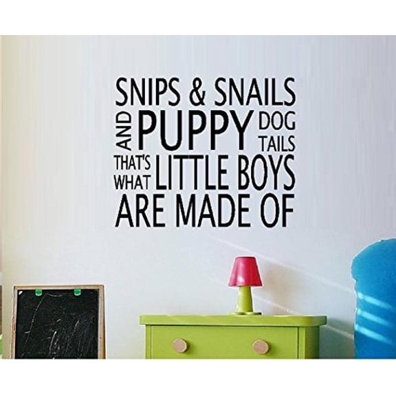 Decal ~ SNIPS AND SNAILS AND PUPPY DOG TAILS #2 ~ WALL DECAL, Lrg 21" X 22"
