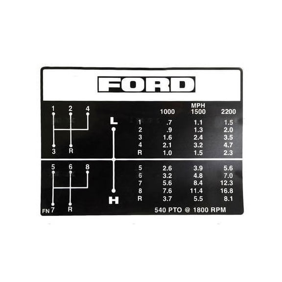 Decal Set Shift Pattern 8 Speed with Independent PTO Vinyl fits Ford 4100 4000 C5NN7B292FN