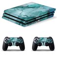 thumbnail image 1 of Decal Skin for PS4 Slim / PS4 Pro / PS4, Whole Body Vinyl Sticker Cover for Playstation 4 Console and Controller (Marble Pattern Blue Gold), 1 of 5