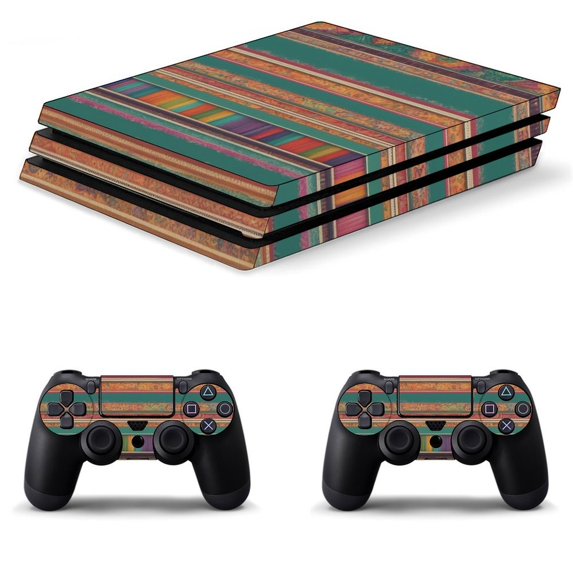 Decal Skin for PS4 Slim / PS4 Pro / PS4, Whole Body Vinyl Sticker Cover for Playstation 4 Console and Controller (Mexican BOHO Strips-1)