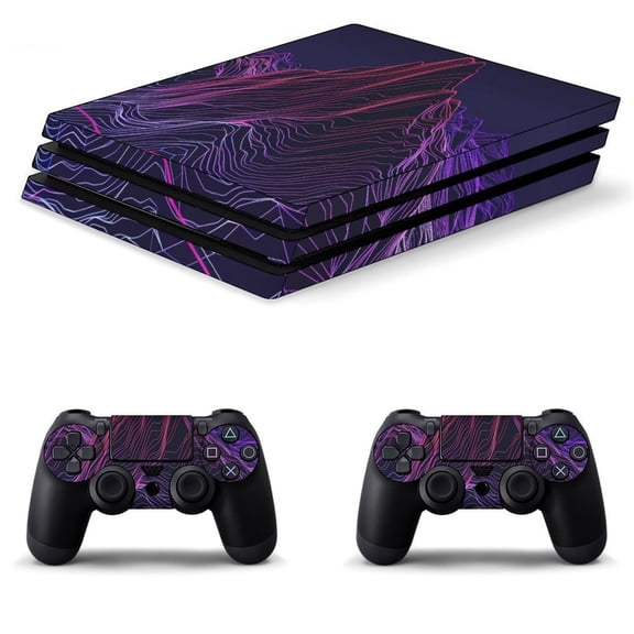 Decal Skin for PS4 Slim / PS4 Pro / PS4, Whole Body Vinyl Sticker Cover for Playstation 4 Console and Controller (Neon River Velly Cyber-1)