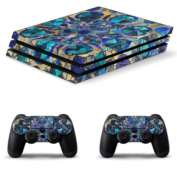 Decal Skin for PS4 Slim / PS4 Pro / PS4, Whole Body Vinyl Sticker Cover for Playstation 4 Console and Controller (Retro Glass Crystal Art)