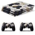 thumbnail image 1 of Decal Skin for PS4 Slim / PS4 Pro / PS4, Whole Body Vinyl Sticker Cover for Playstation 4 Console and Controller (White Navy Cubes-1), 1 of 5