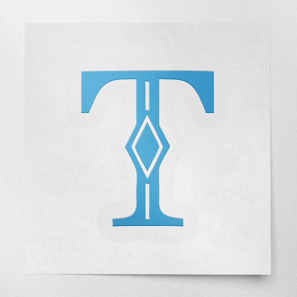 Decal Stickers of Diamond Character T (Azure Blue) (Set of 2) Premium ...