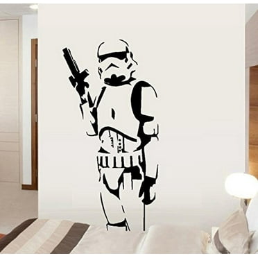 Decal ~ Storm-trooper Soldier ~ Star Wars Themed ~ Wall or Auto Decal (20" x 40")